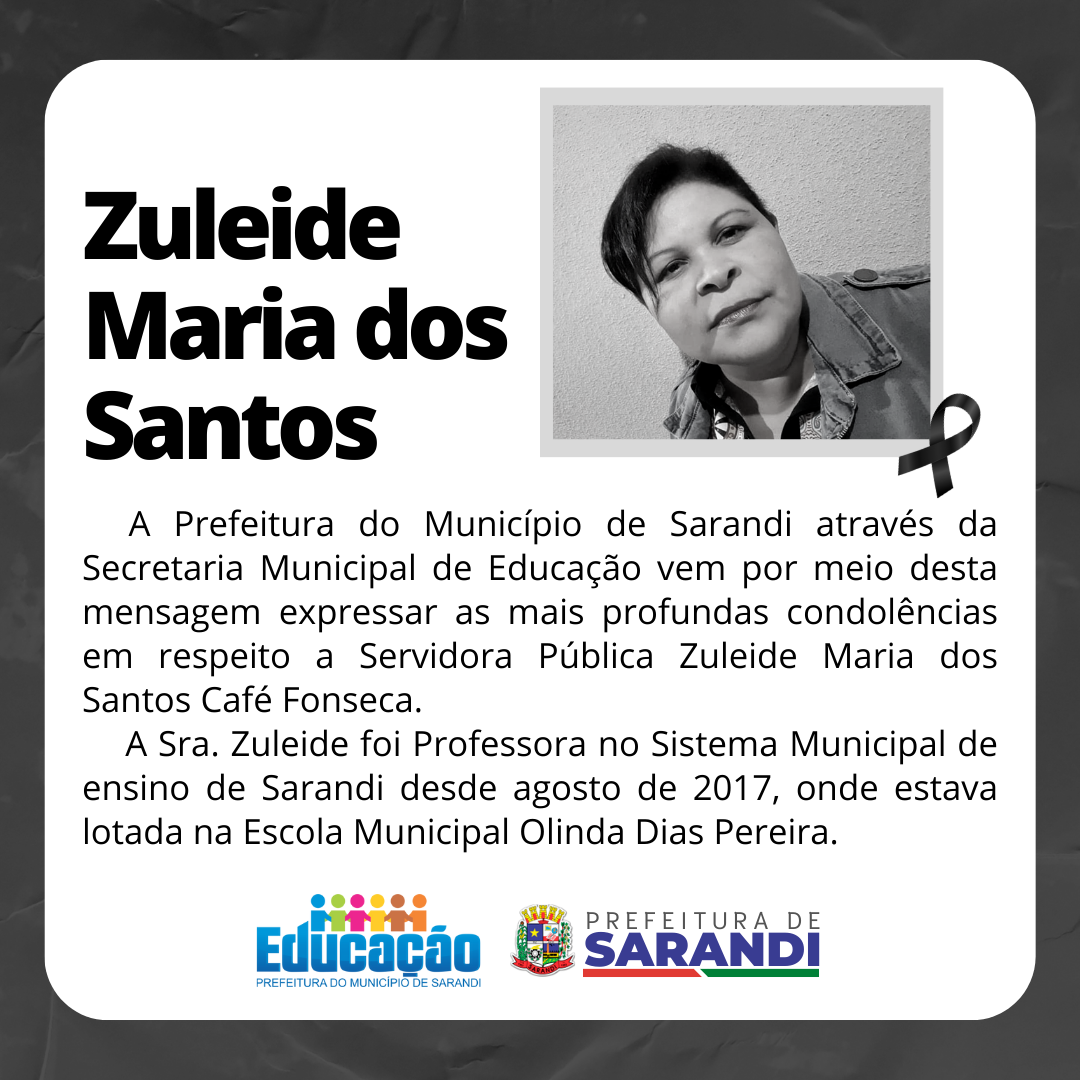 Nota de Pesar - Zuleide Maria dos Santos Café Fonseca